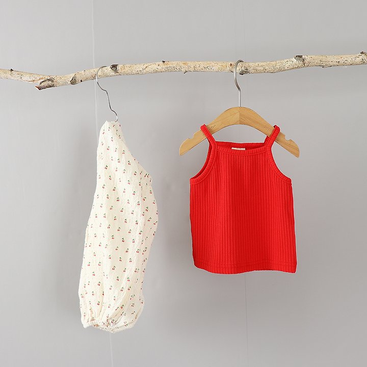 Party Kids - Korean Baby Fashion - #babyootd - Soft Strap Sleeveless Top - 10