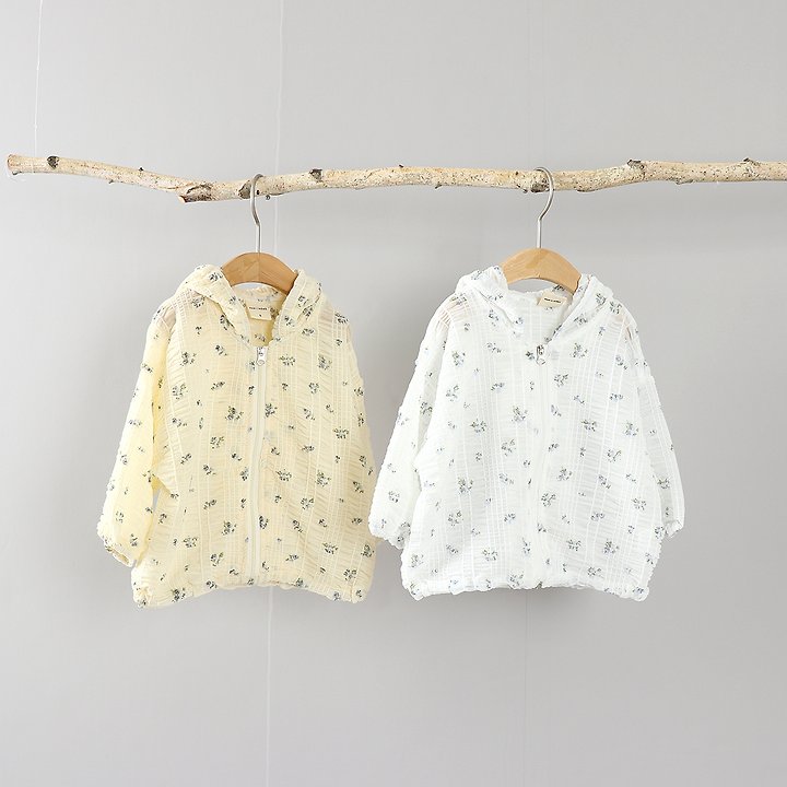 Party Kids - Korean Baby Fashion - #babyoutfit - Airy Floral Jumper (Cooling Jacket)