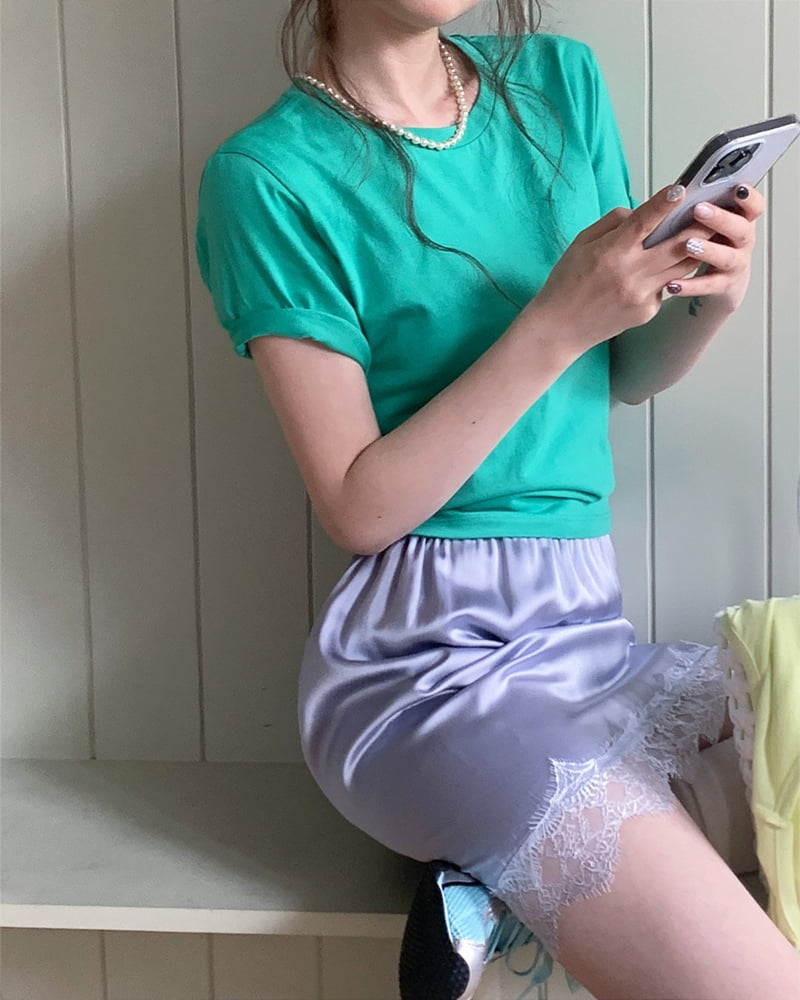 Person - Korean Women Fashion - #momslook - Basic Short-Sleeve Tee - 7