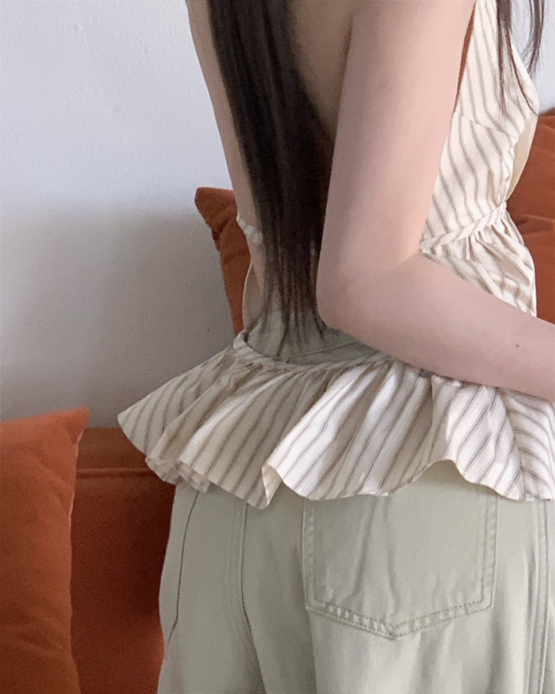 Person - Korean Women Fashion - #momslook - Macaron Halter Blouse - 7