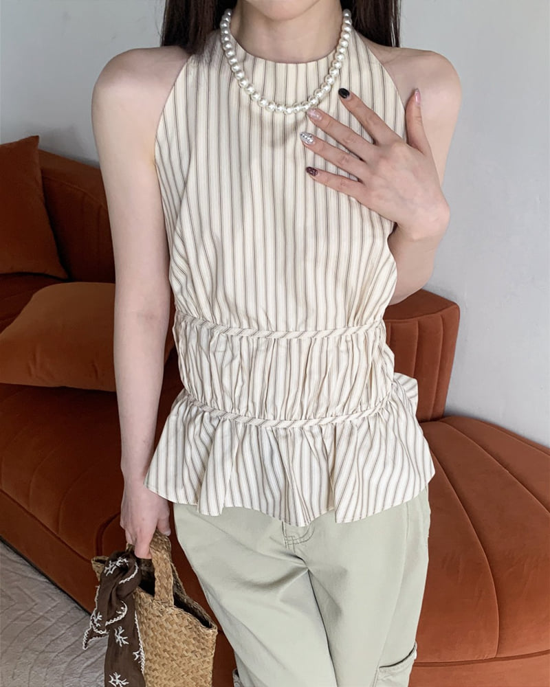 Person - Korean Women Fashion - #momslook - Macaron Halter Blouse - 9