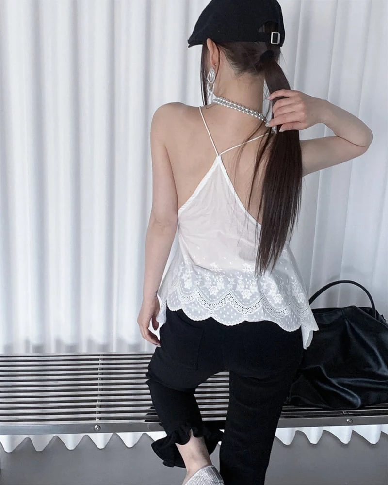 Person - Korean Women Fashion - #momslook - Punching Halter Blouse - 8