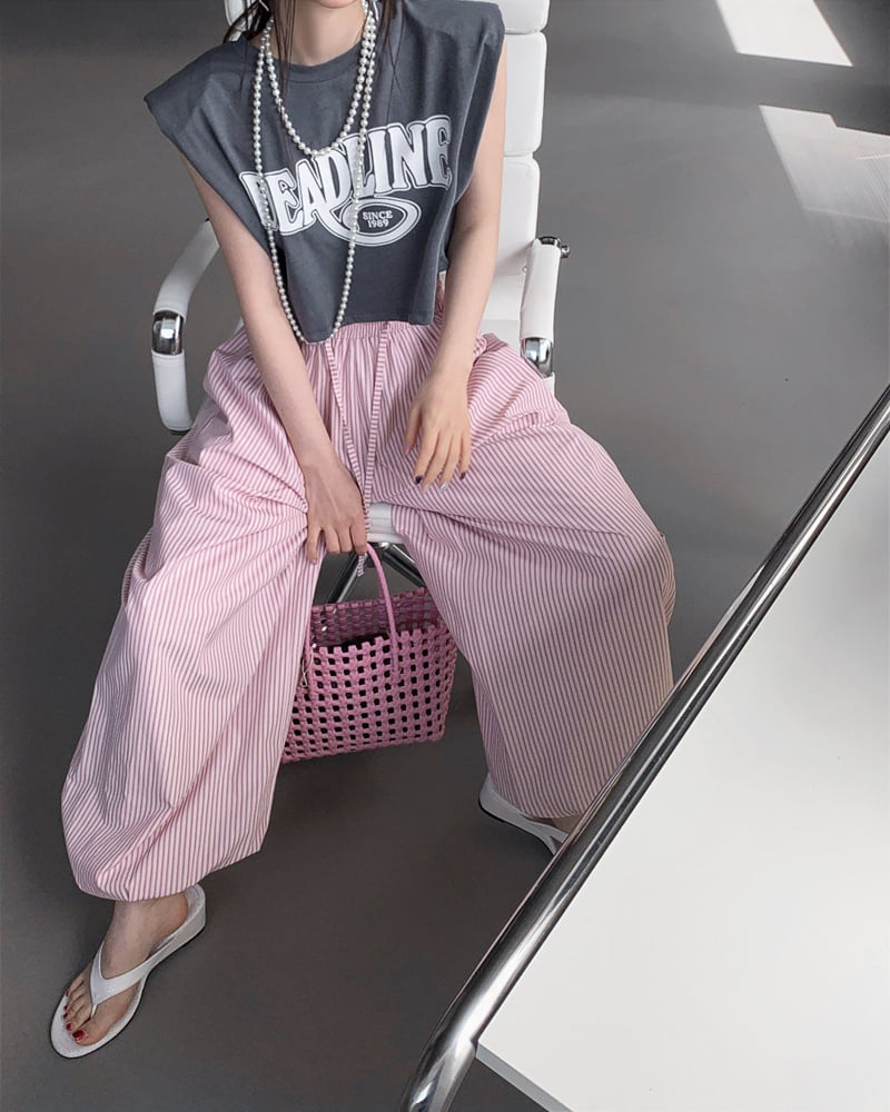 Person - Korean Women Fashion - #momslook - Rose Crop Sleeveless Top - 6