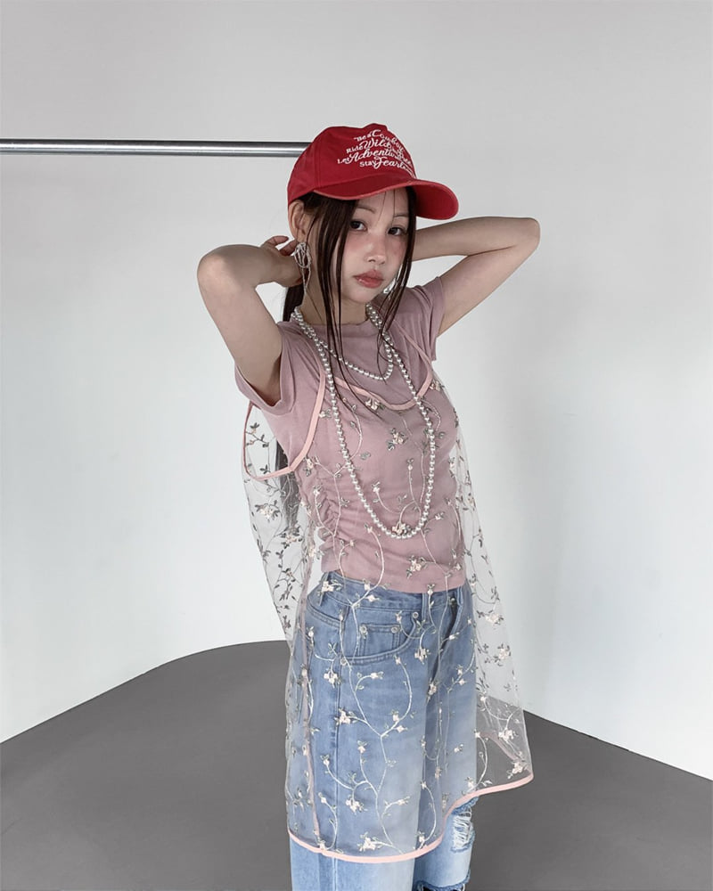 Person - Korean Women Fashion - #momslook - Floral Embroidered One-piece - 3