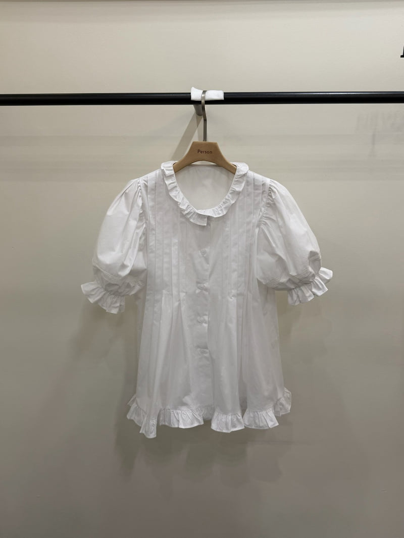Person - Korean Women Fashion - #momslook - Frill Puff Balloon Blouse
