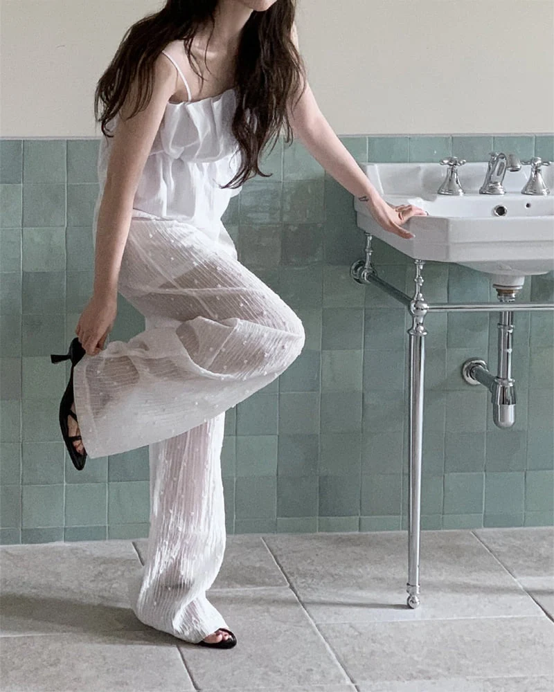 Person - Korean Women Fashion - #momslook - Sand Sheer Pants - 8