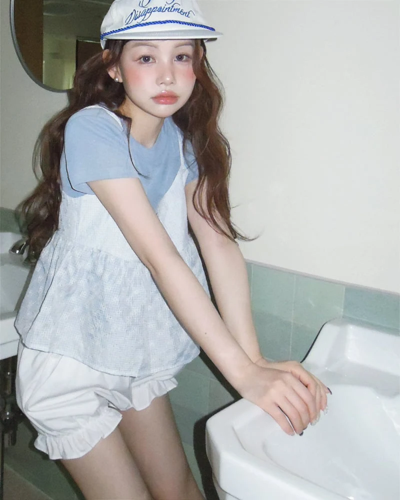 Person - Korean Women Fashion - #momslook - Check Floral Blouse - 6
