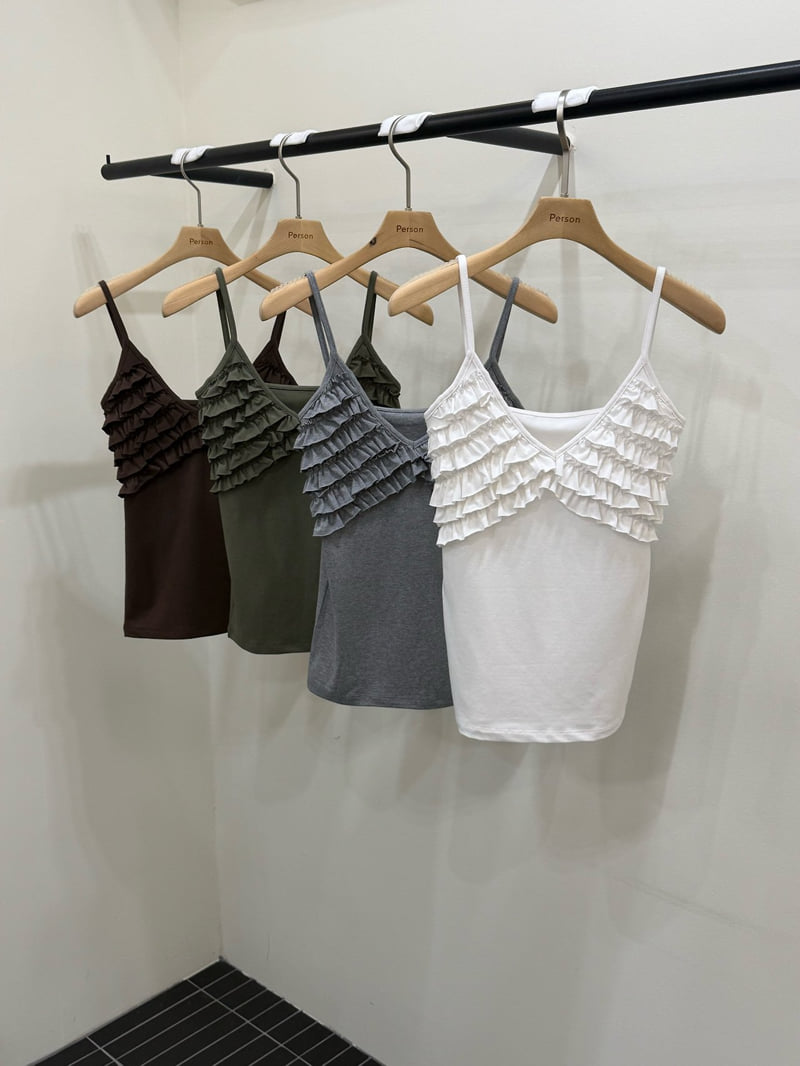 Person - Korean Women Fashion - #momslook - CC Frill Sleeveless Top