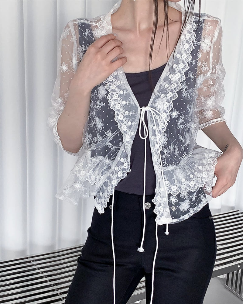 Person - Korean Women Fashion - #pursuepretty - Floral Embroidered Cardigan - 8
