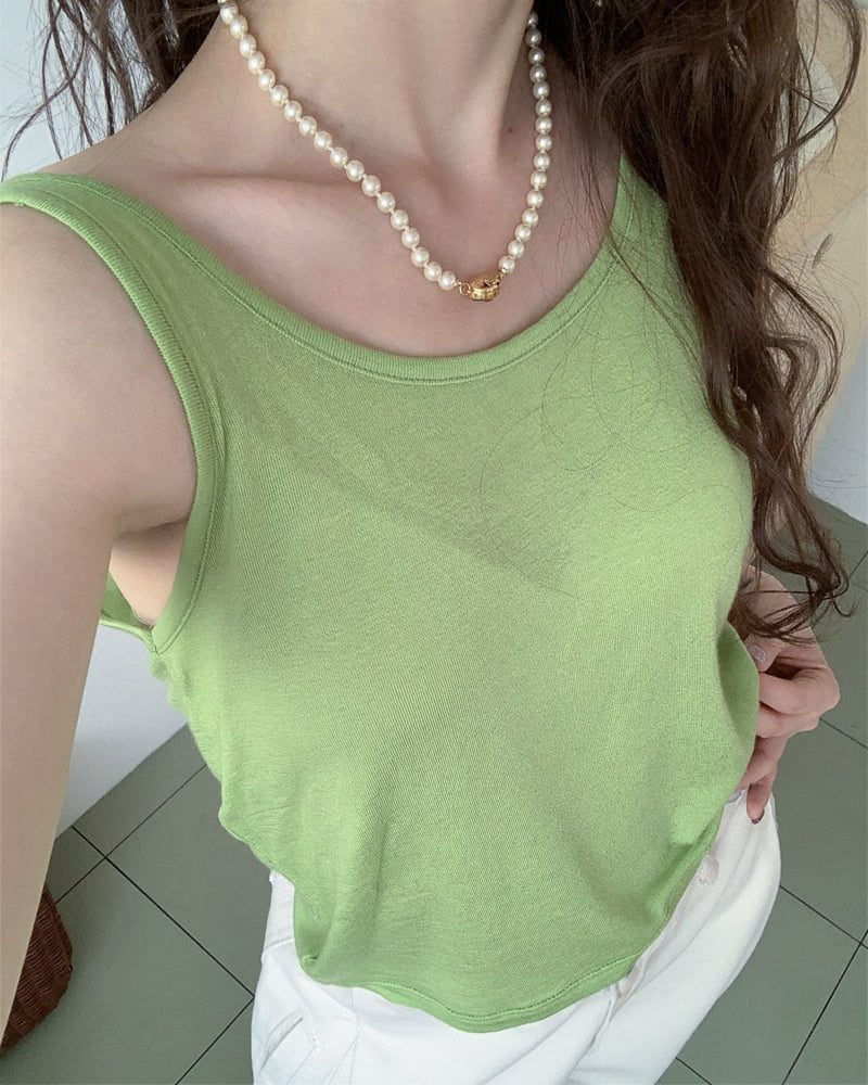 Person - Korean Women Fashion - #pursuepretty - Color Sleeveless Top - 4