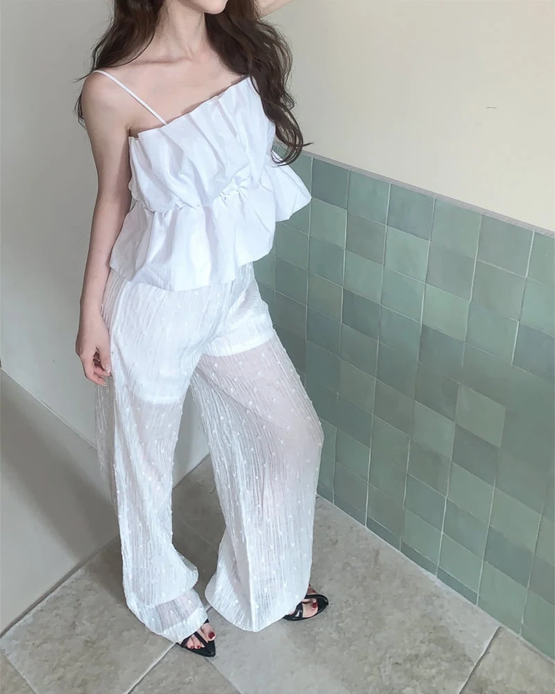 Person - Korean Women Fashion - #restrostyle - Sand Sheer Pants - 3