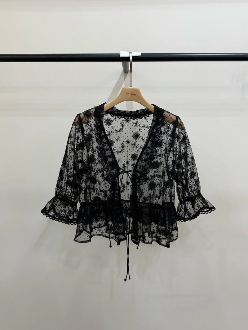 Person - Korean Women Fashion - #romanticstyle - Floral Embroidered Cardigan - 10