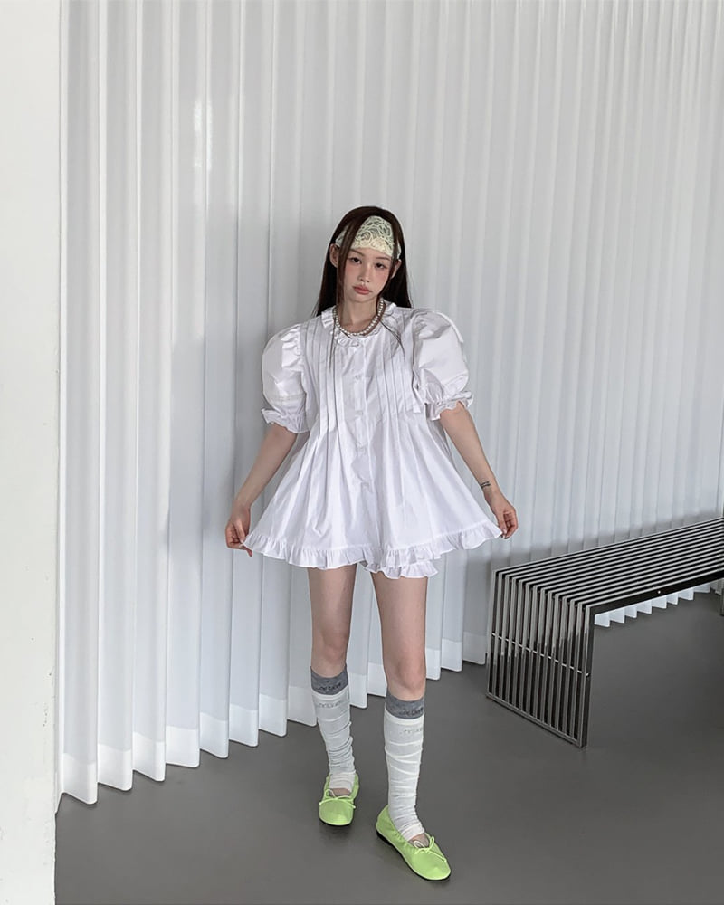 Person - Korean Women Fashion - #romanticstyle - Frill Puff Balloon Blouse - 8