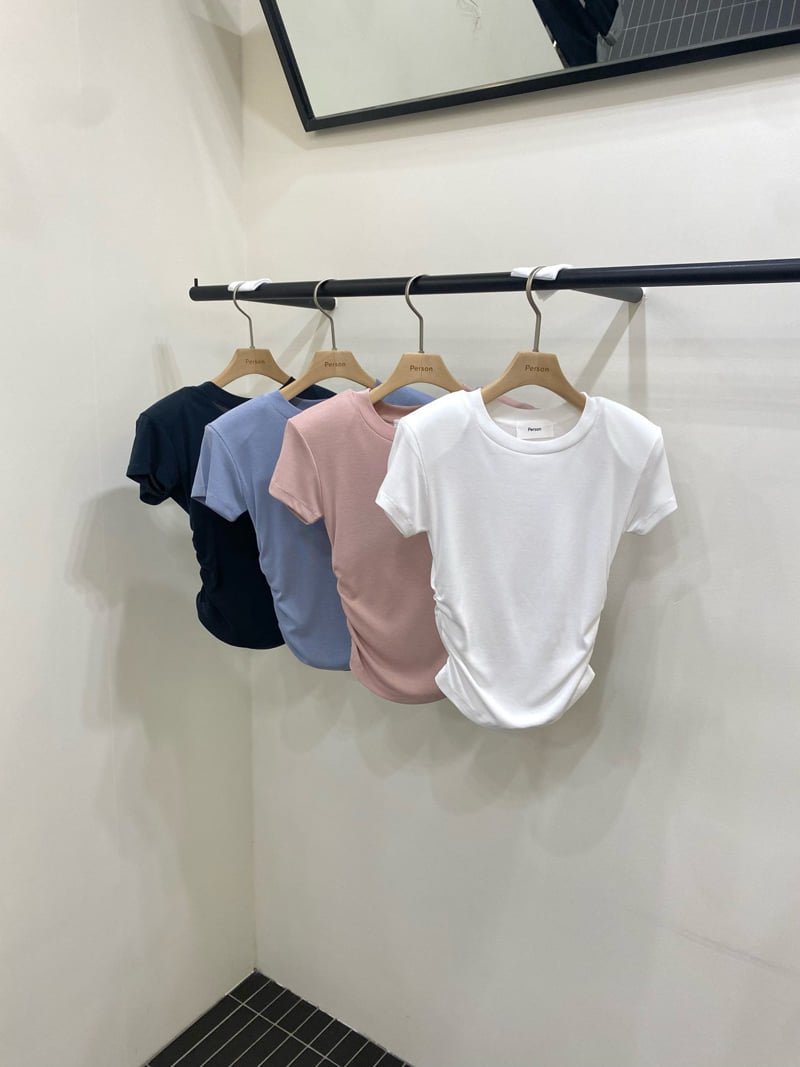 Person - Korean Women Fashion - #thatsdarling - Shirring Padded Short-Sleeve Tee