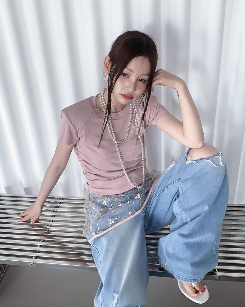 Person - Korean Women Fashion - #vintagekidsstyle - Floral Embroidered One-piece - 8