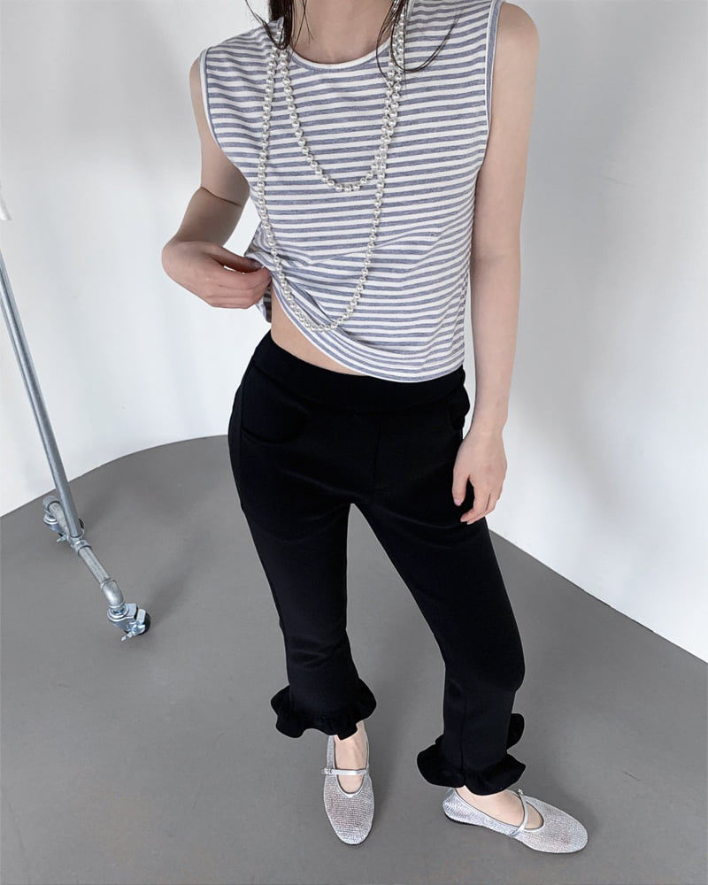 Person - Korean Women Fashion - #womensfashion - Striped Crop Sleeveless Top - 7