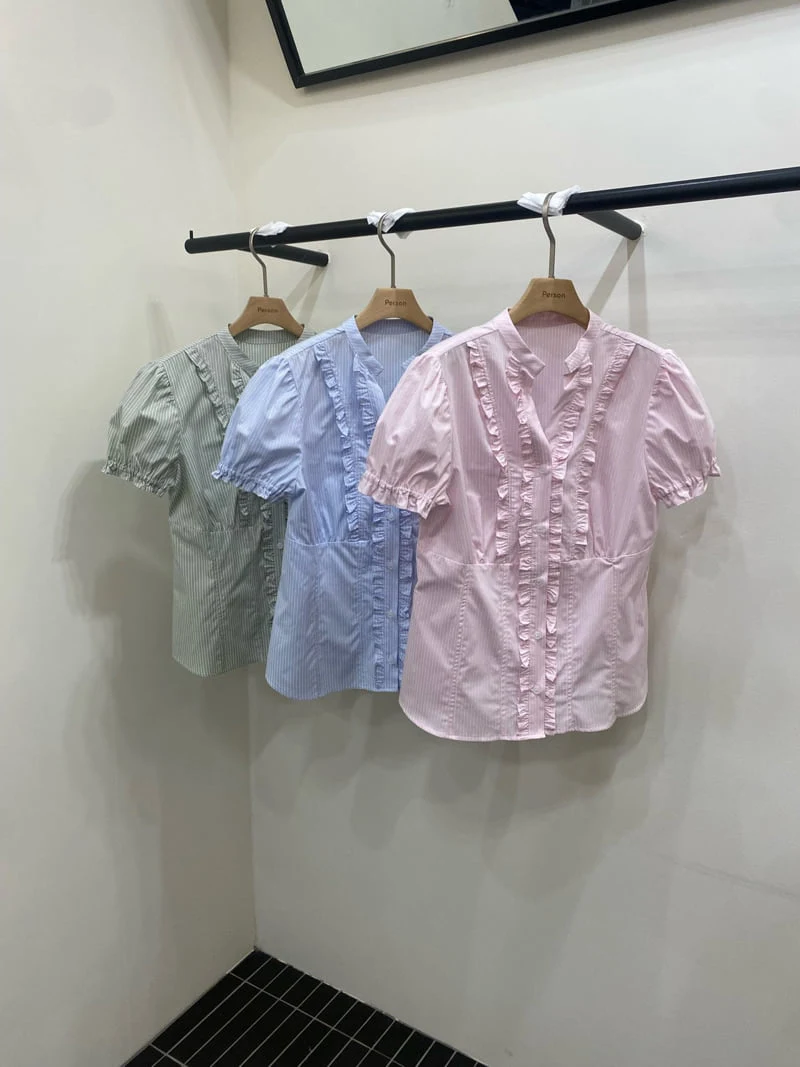 Person - Korean Women Fashion - #womensfashion - V-Neck Frill Blouse