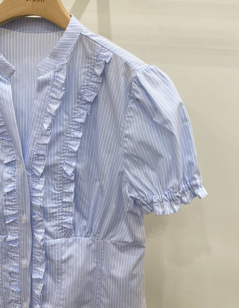 Person - Korean Women Fashion - #womensfashion - V-Neck Frill Blouse - 11