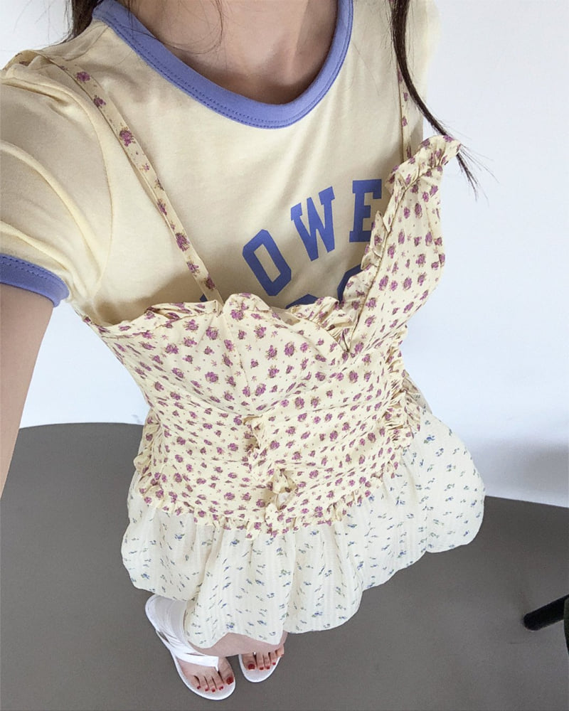 Person - Korean Women Fashion - #womensfashion - Floral Sleeveless Top - 8