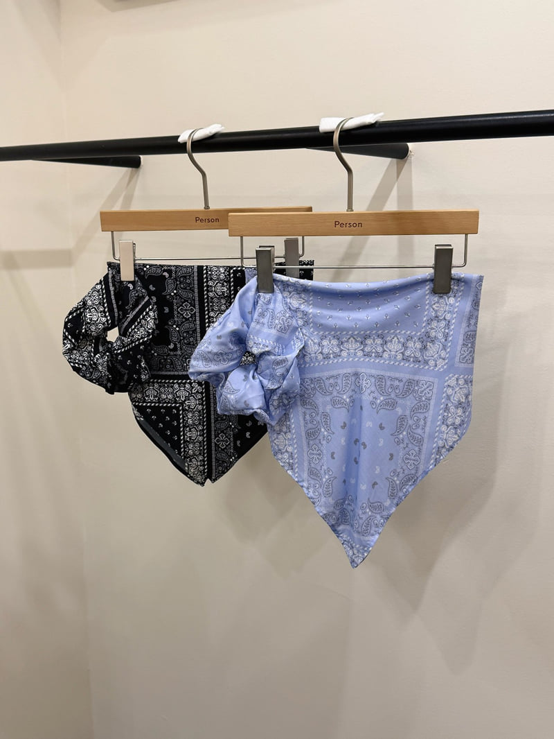 Person - Korean Women Fashion - #womensfashion - Paisley Scarf & Scrunchie Set