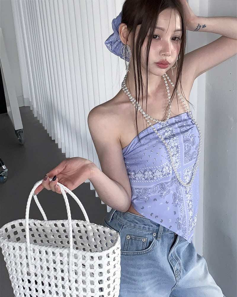 Person - Korean Women Fashion - #womensfashion - Paisley Scarf & Scrunchie Set - 5