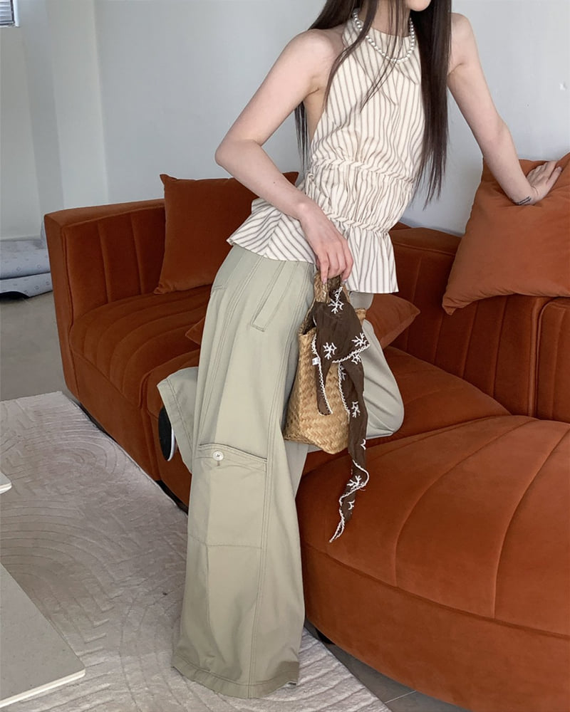 Person - Korean Women Fashion - #momslook - Macaron Halter Blouse - 4