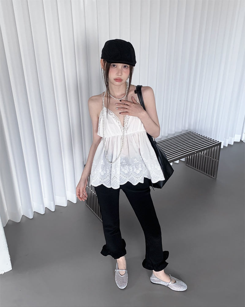 Person - Korean Women Fashion - #womensfashion - Punching Halter Blouse - 5