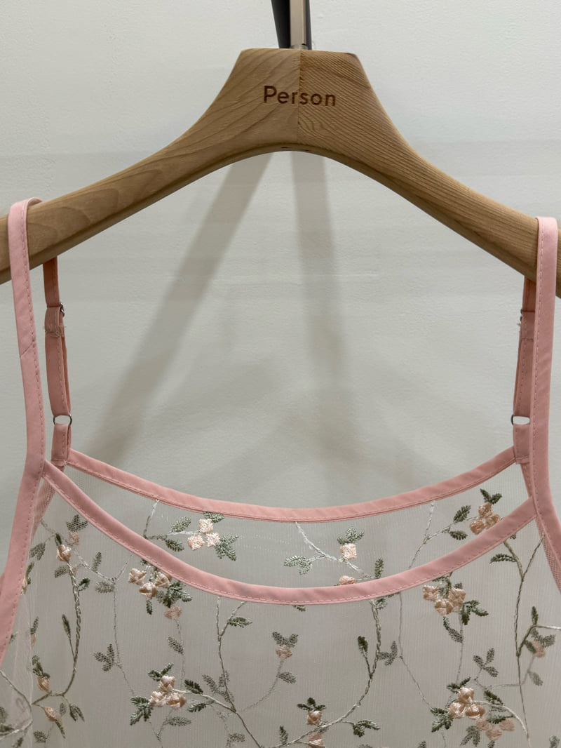 Person - Korean Women Fashion - #womensfashion - Floral Embroidered One-piece - 2