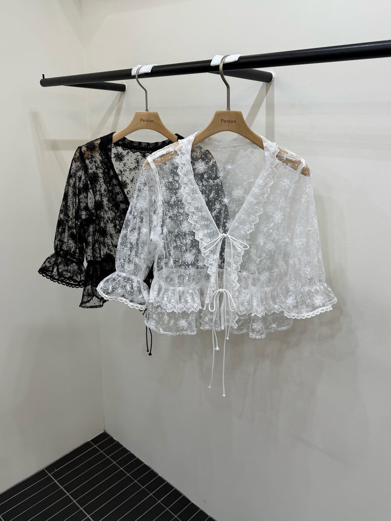 Person - Korean Women Fashion - #womensfashion - Floral Embroidered Cardigan