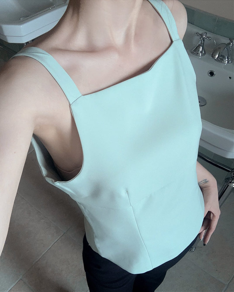 Person - Korean Women Fashion - #womensfashion - Back Ribbon Sleeveless Blouse - 8