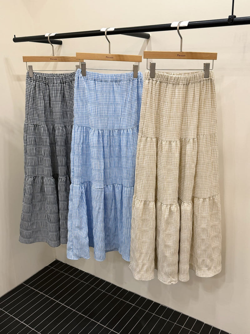 Person - Korean Women Fashion - #womensfashion - Hawaii Gingham Skirt