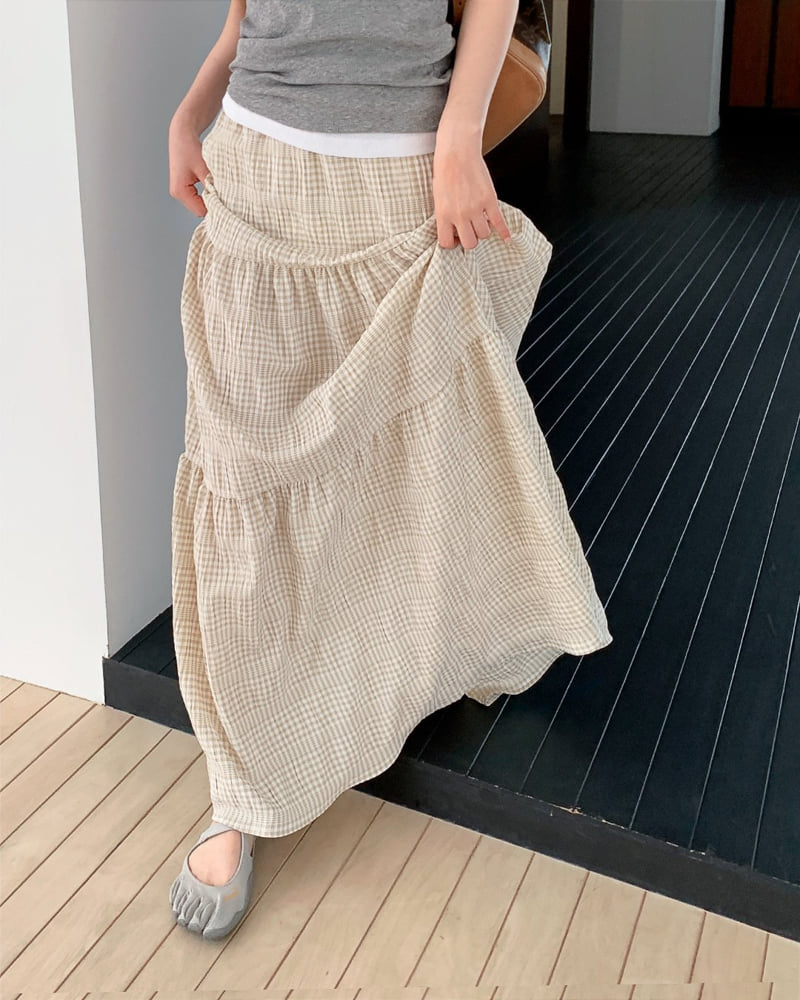 Person - Korean Women Fashion - #womensfashion - Hawaii Gingham Skirt - 7