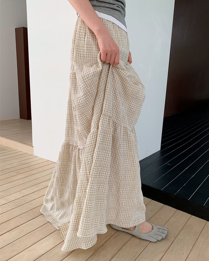 Person - Korean Women Fashion - #womensfashion - Hawaii Gingham Skirt - 9