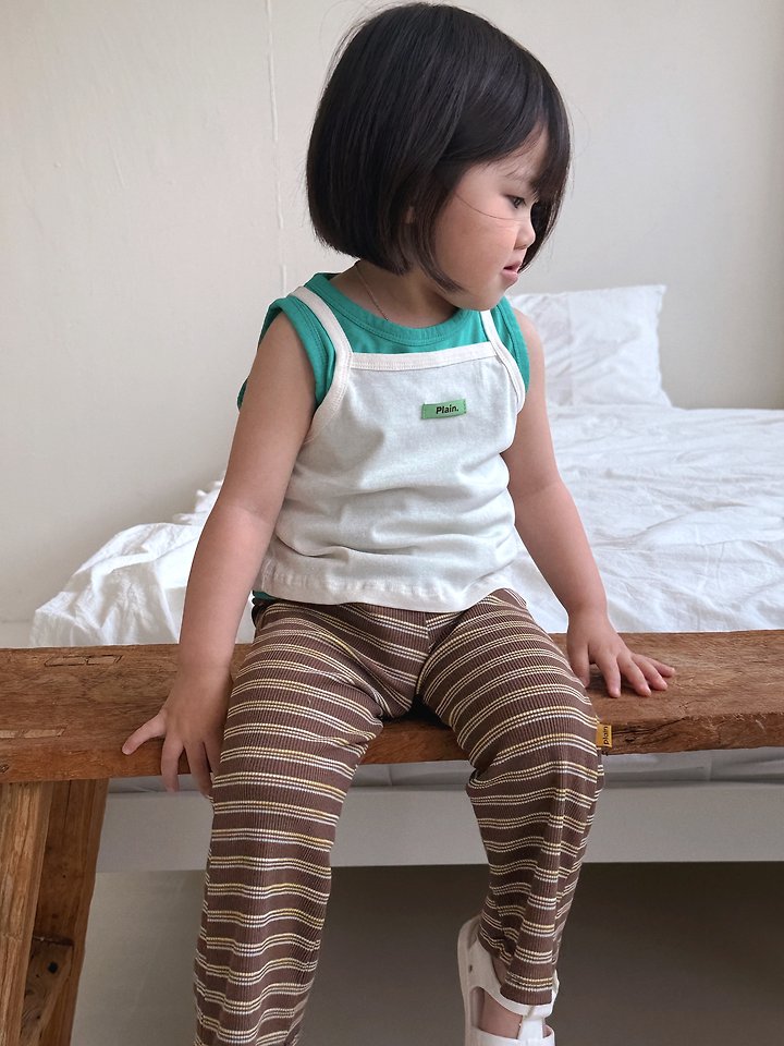 Plain - Korean Children Fashion - #Kfashion4kids - Vacation Sleeveless Layered Set - 8