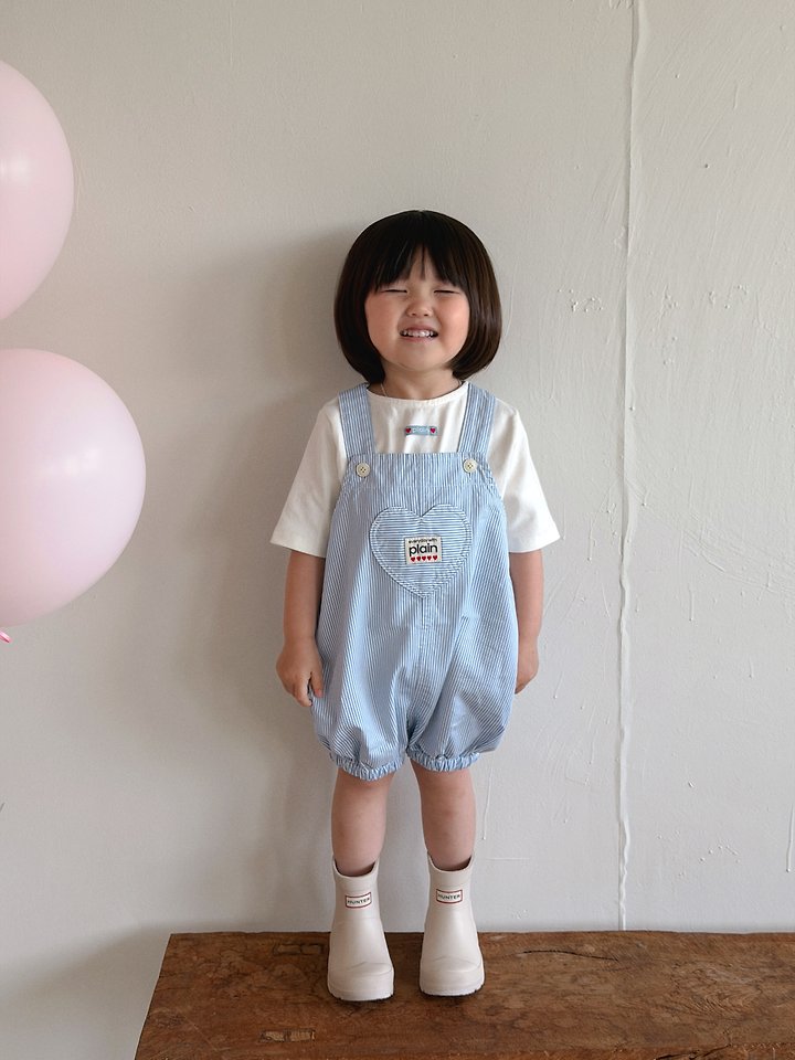 Plain - Korean Children Fashion - #childofig - Heart Overalls - 10