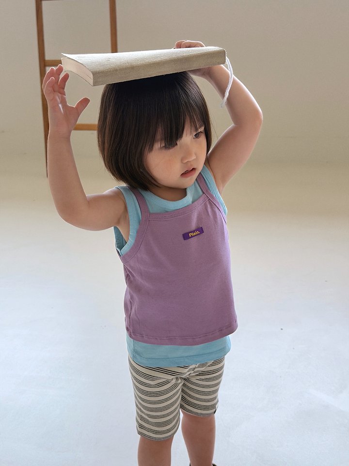 Plain - Korean Children Fashion - #childrensboutique - Vacation Sleeveless Layered Set