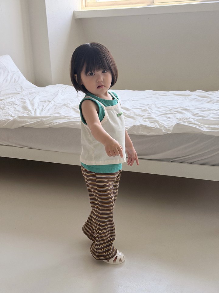 Plain - Korean Children Fashion - #discoveringself - Vacation Sleeveless Layered Set - 4