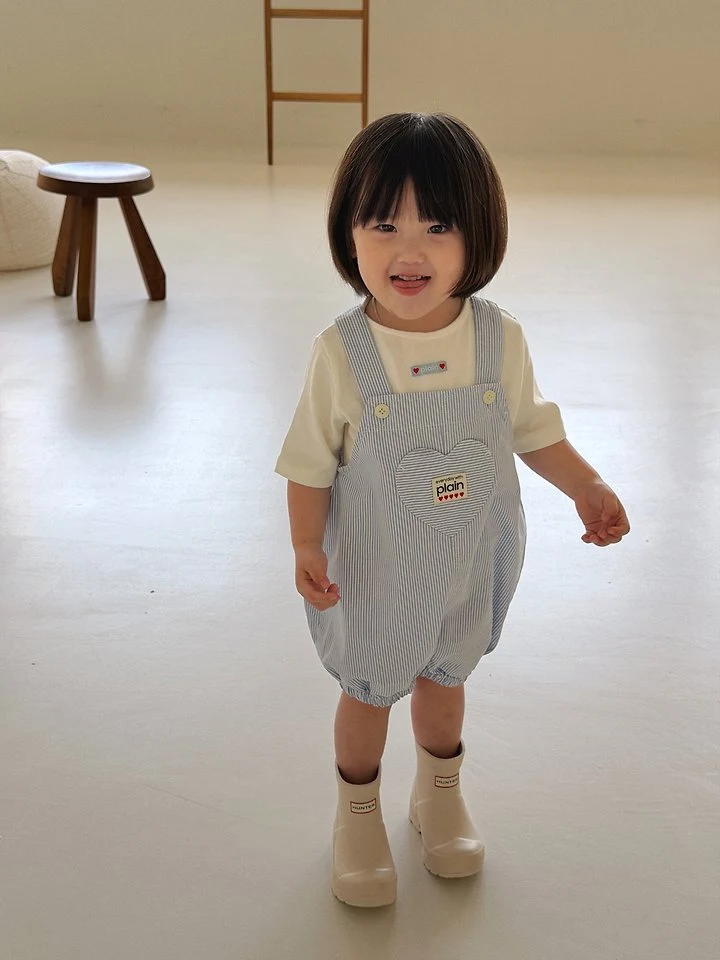 Plain - Korean Children Fashion - #kidzfashiontrend - Heart Overalls
