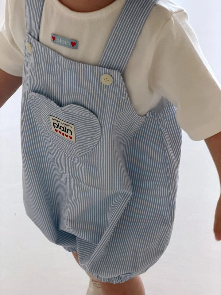 Plain - Korean Children Fashion - #minifashionista - Heart Overalls - 5