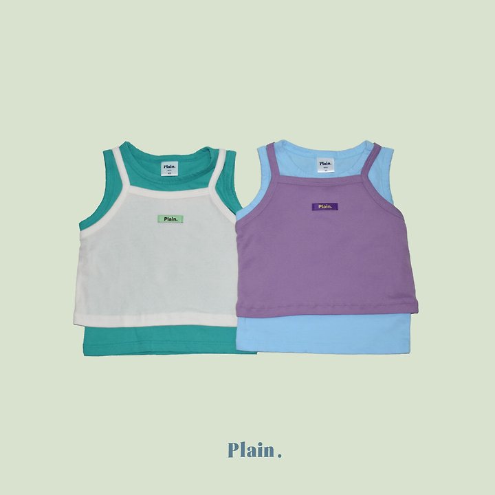 Plain - Korean Children Fashion - #prettylittlegirls - Vacation Sleeveless Layered Set - 12