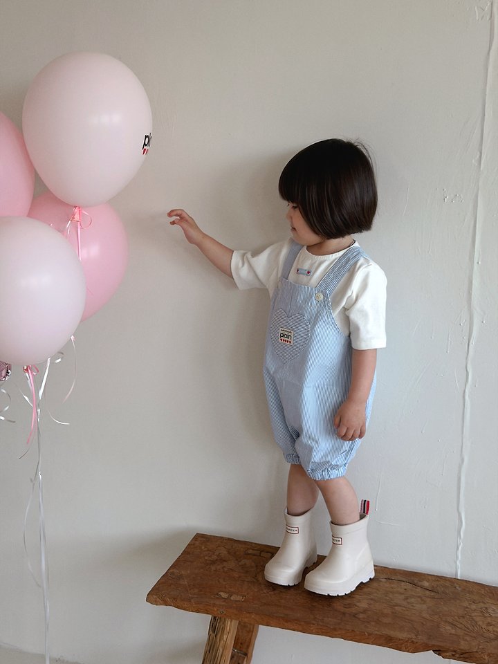 Plain - Korean Children Fashion - #todddlerfashion - Heart Overalls - 7