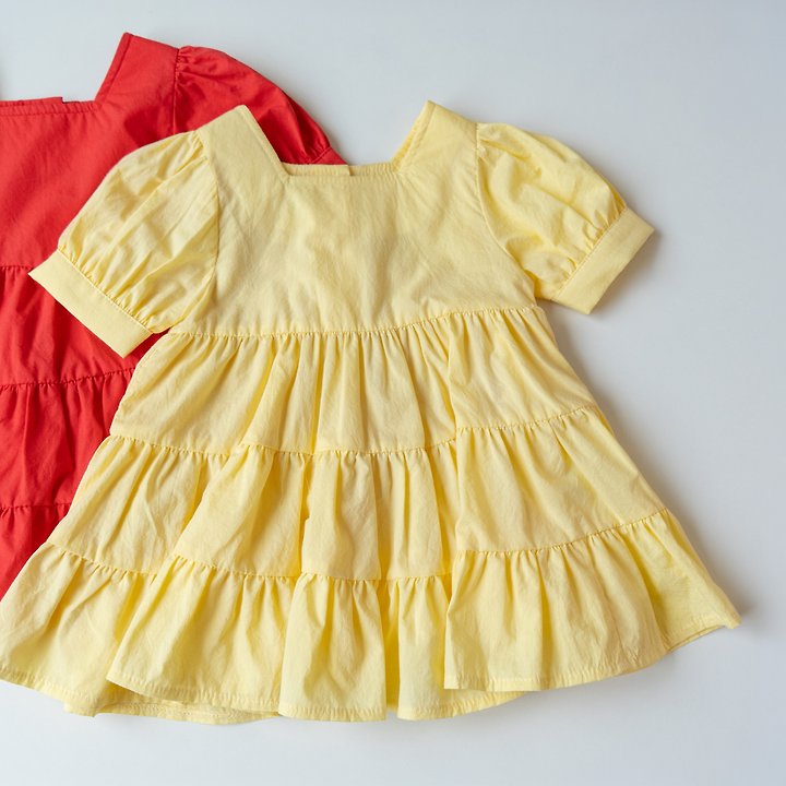 Pom - Korean Children Fashion - #childofig - Square Neck One-piece - 3