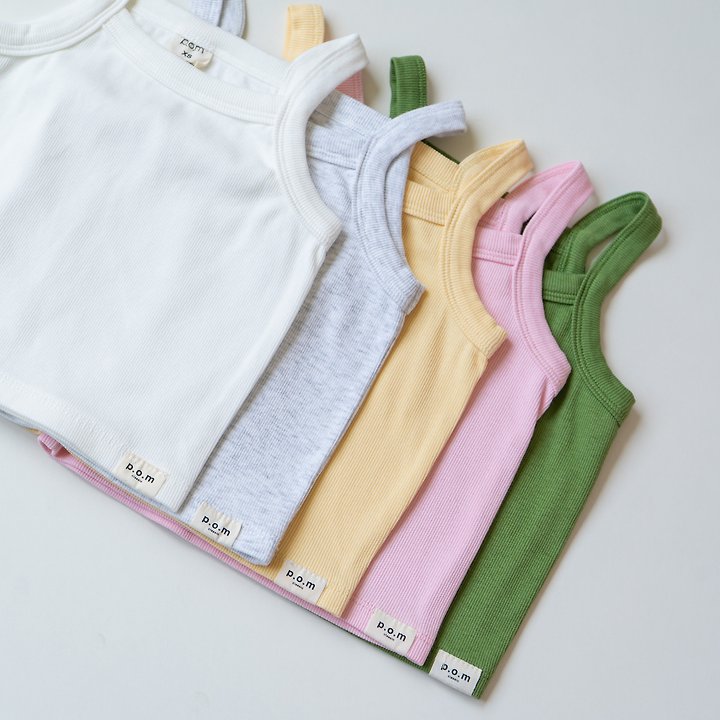 Pom - Korean Children Fashion - #todddlerfashion - Ribbed Sleeveless Top - 5