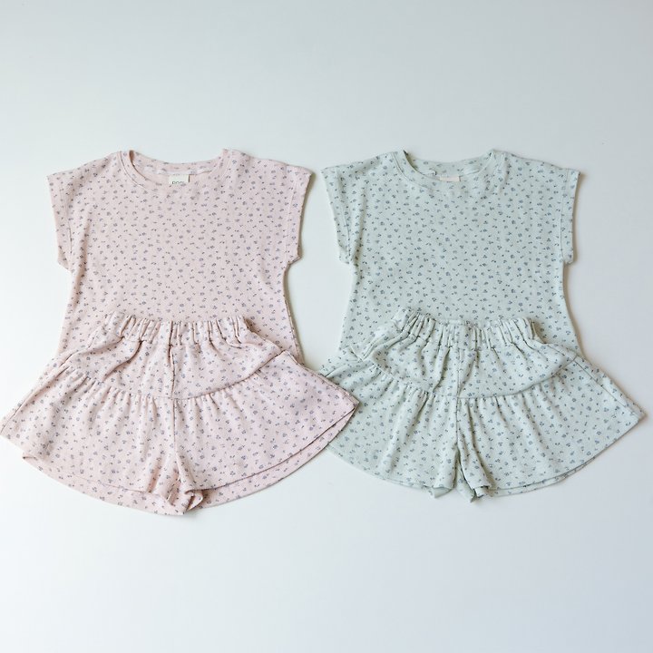 Pom - Korean Children Fashion - #todddlerfashion - Floral Set - 2