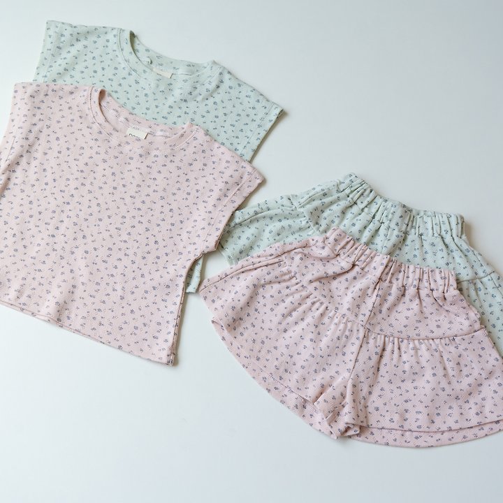 Pom - Korean Children Fashion - #toddlerclothing - Floral Set - 3