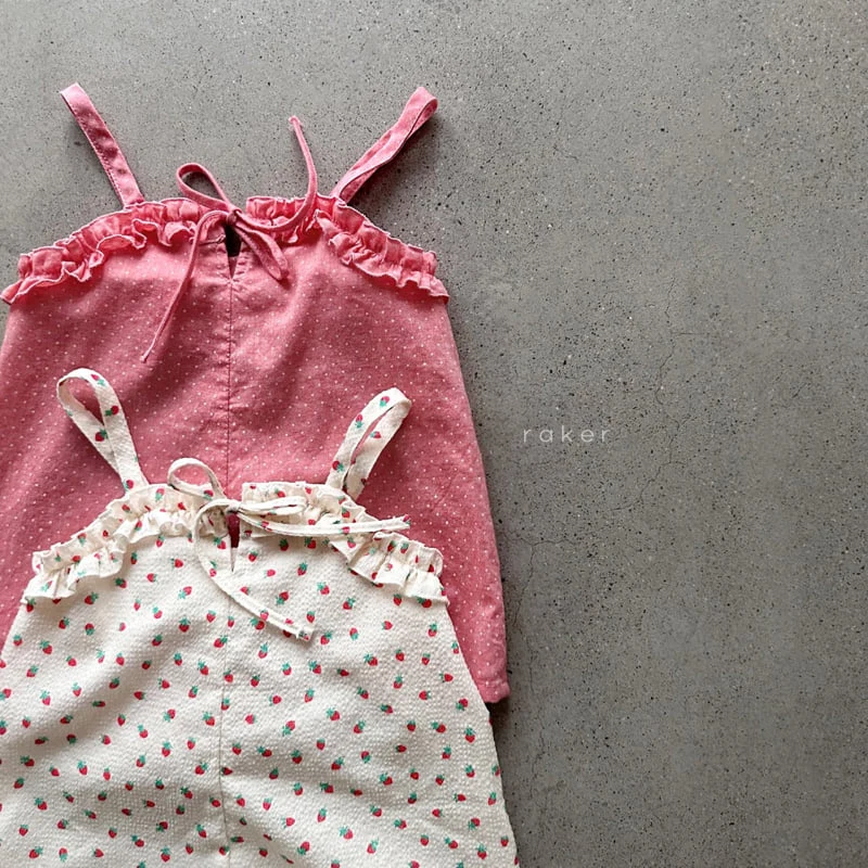 Raker - Korean Children Fashion - #childofig - Ruffle Strap Jumpsuit - 3