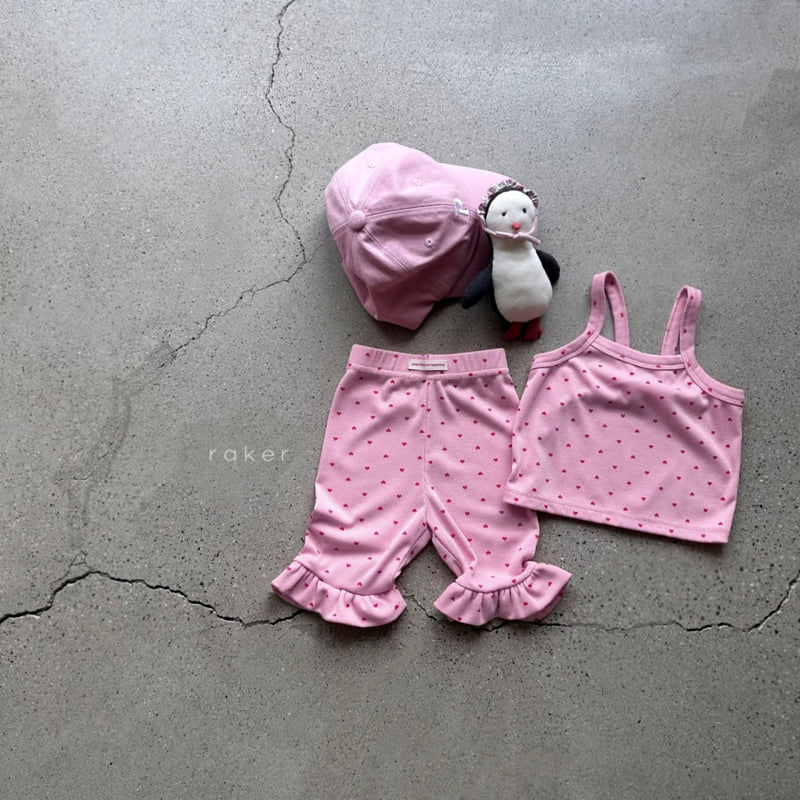 Raker - Korean Children Fashion - #childrensboutique - Heart Ribbed Strap Sleeveless Top - 5