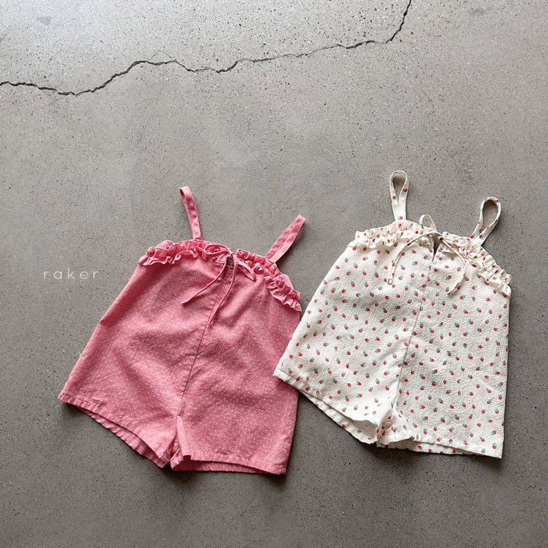 Raker - Korean Children Fashion - #childofig - Ruffle Strap Jumpsuit - 4