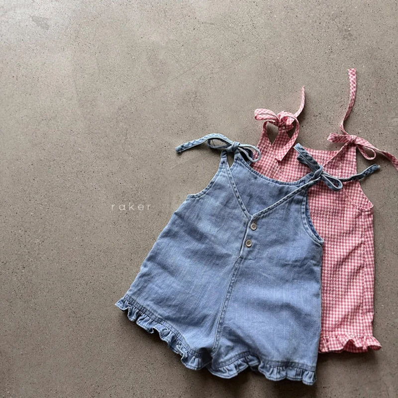 Raker - Korean Children Fashion - #designkidswear - Heart Embroidered Jumpsuit - 2