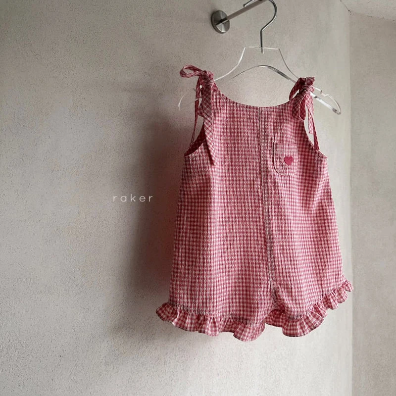 Raker - Korean Children Fashion - #discoveringself - Heart Embroidered Jumpsuit - 3